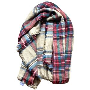 OSFM Women’s Tartan Plaid Fall Winter Blanket Scarf Red Tan Green